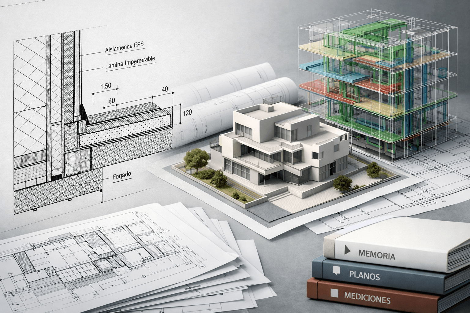 Imagen principal del artículo: Detalle 1:20 legible sin defensa oral: orden de capas, llamadas y notas de montaje