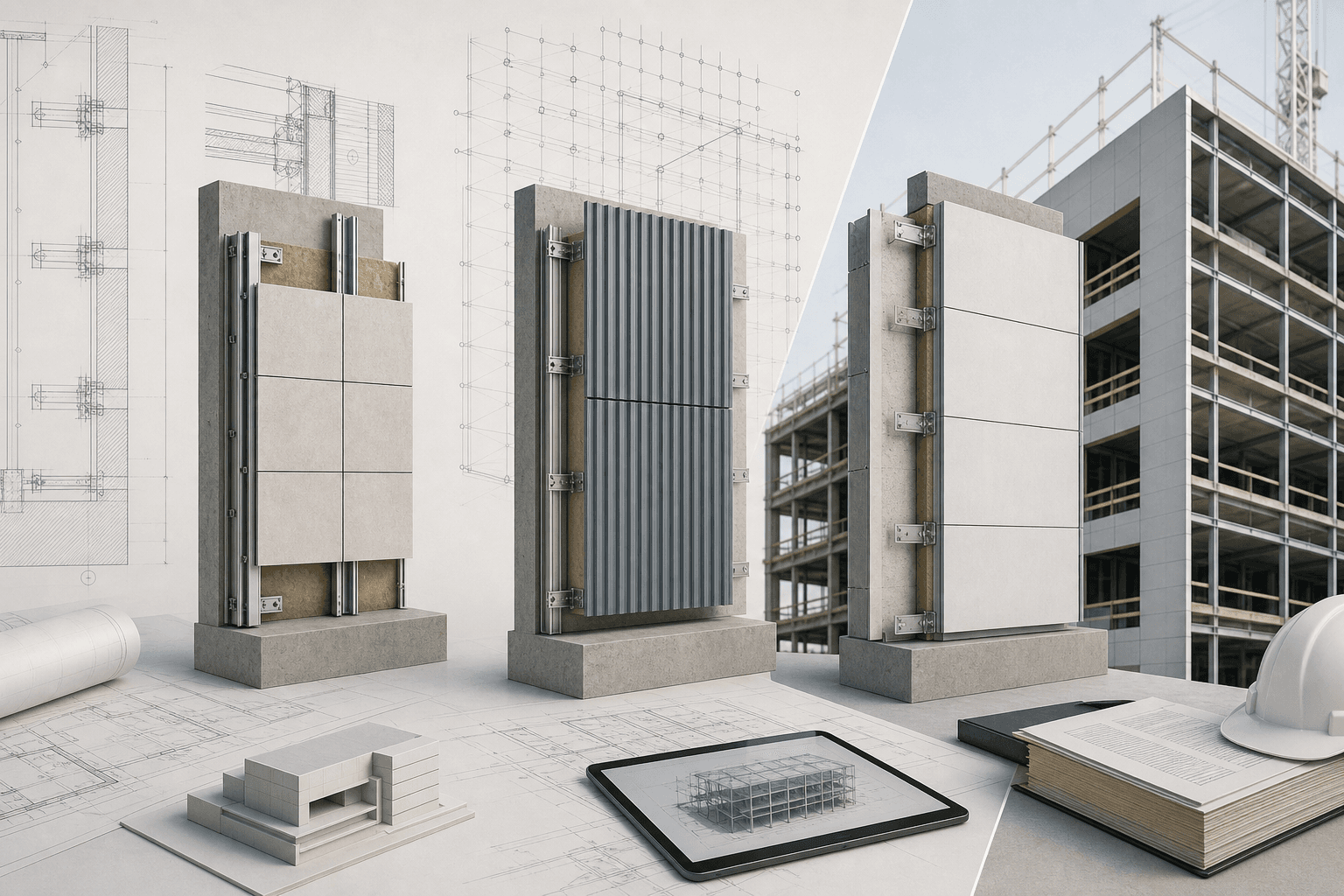 Imagen principal del artículo: Fachada ventilada en fase temprana: 3 configuraciones y qué riesgo asume cada una