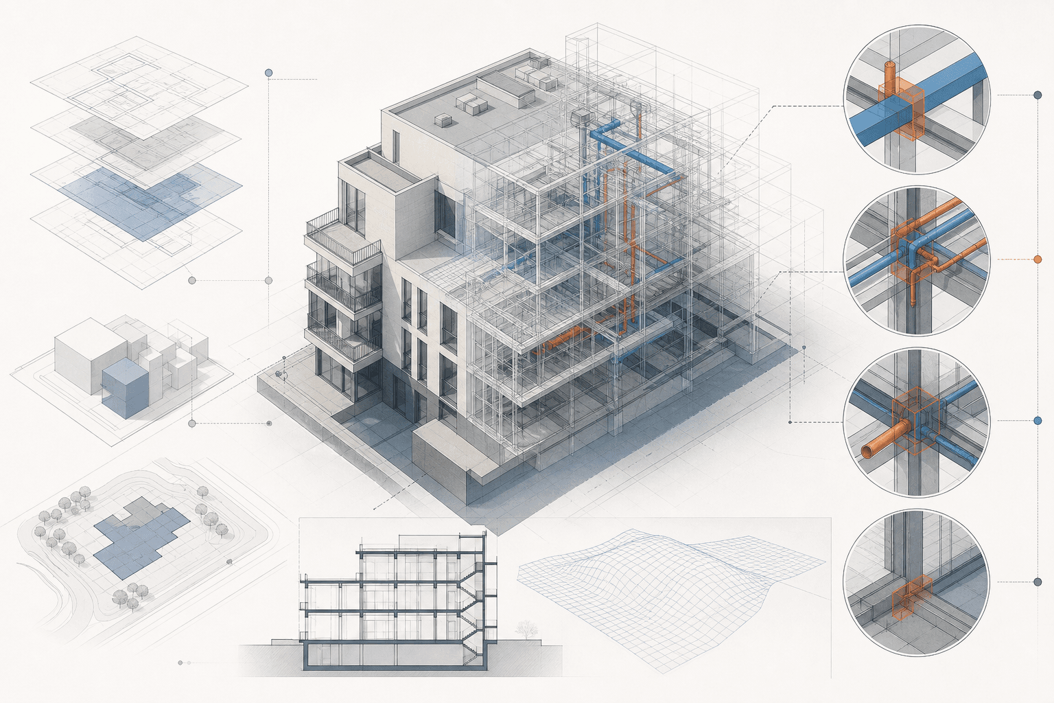 Imagen principal del artículo: Interferencias BIM útiles en equipos pequeños: playbook de 6 pruebas antes de coordinar instalaciones