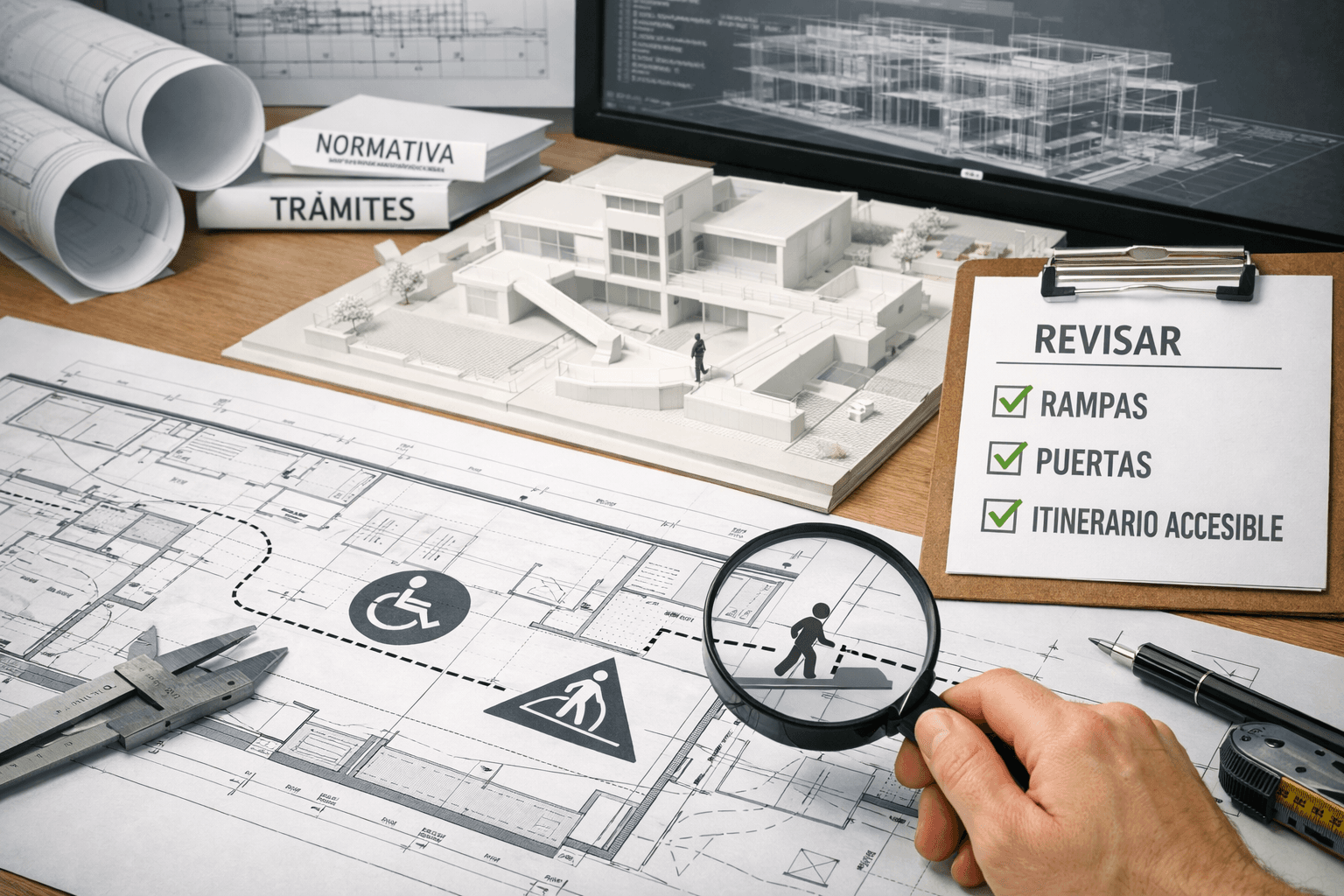 Imagen principal del artículo: Verificar recorrido accesible en planos: qué revisar antes de entregar