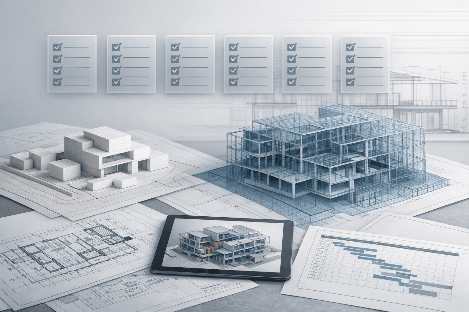 Imagen principal del artículo: Modelo y láminas en sincronía: playbook de 6 controles BIM semanales